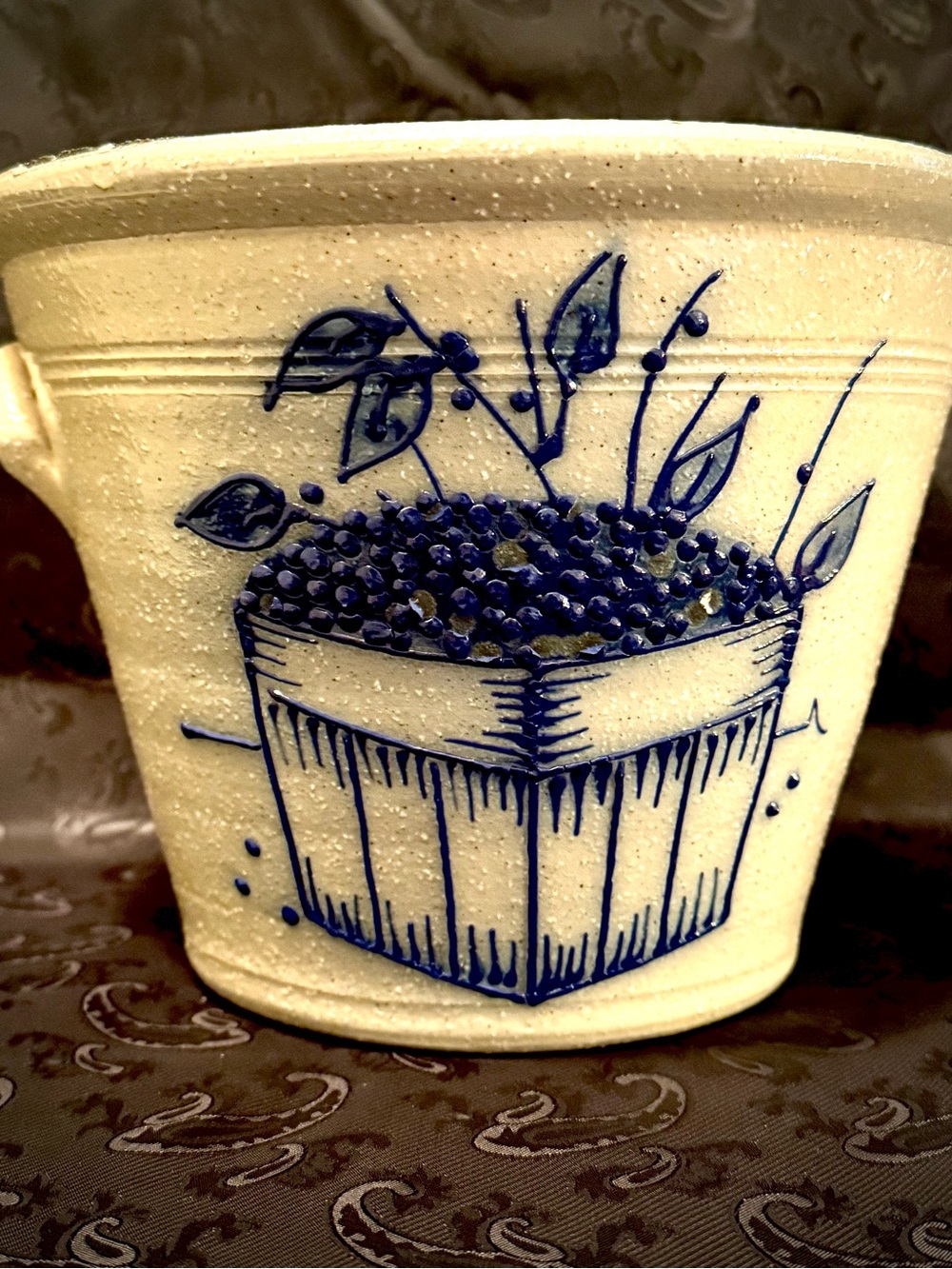 Salmon Falls Pottery Blueberry Basket Large Batter Bowl